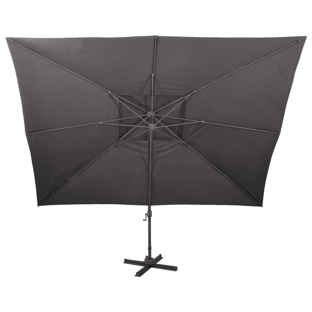 vidaXL Parasol ogrodowy Cantilever z podwójnym blatem, antracytowy 400x300 cm