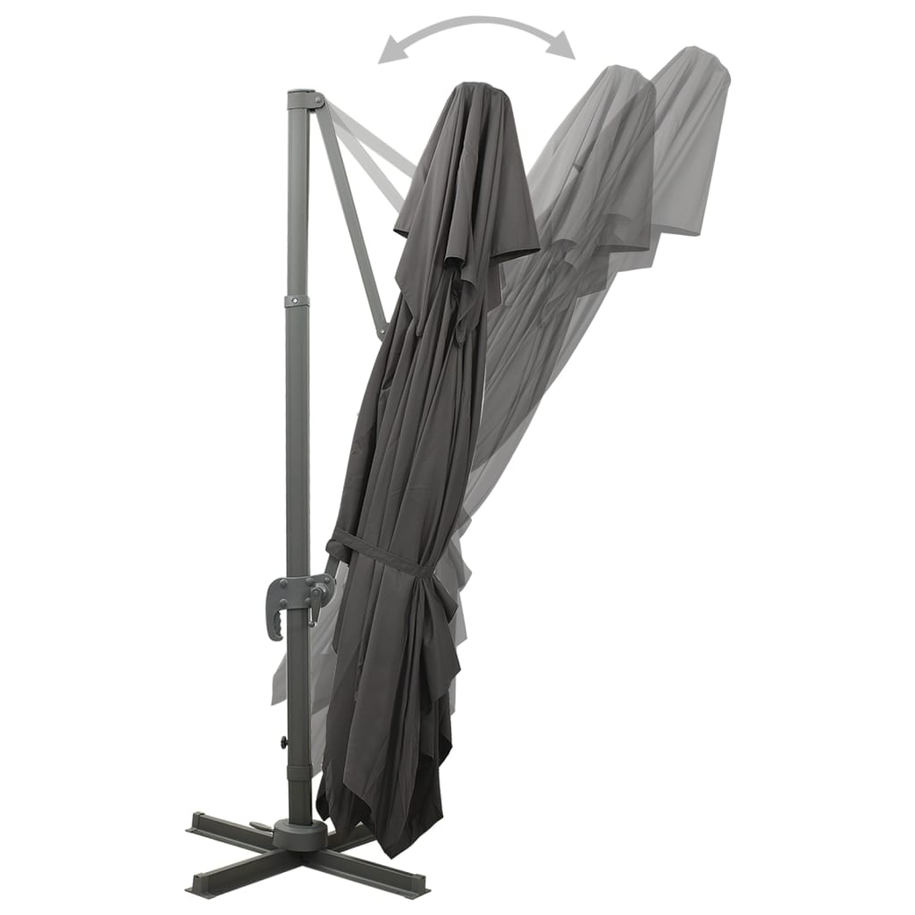 vidaXL Parasol ogrodowy Cantilever z podwójnym blatem, antracytowy 400x300 cm