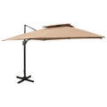 vidaXL Parasol ogrodowy Cantilever z podwójnym blatem 300x300 cm Taupe