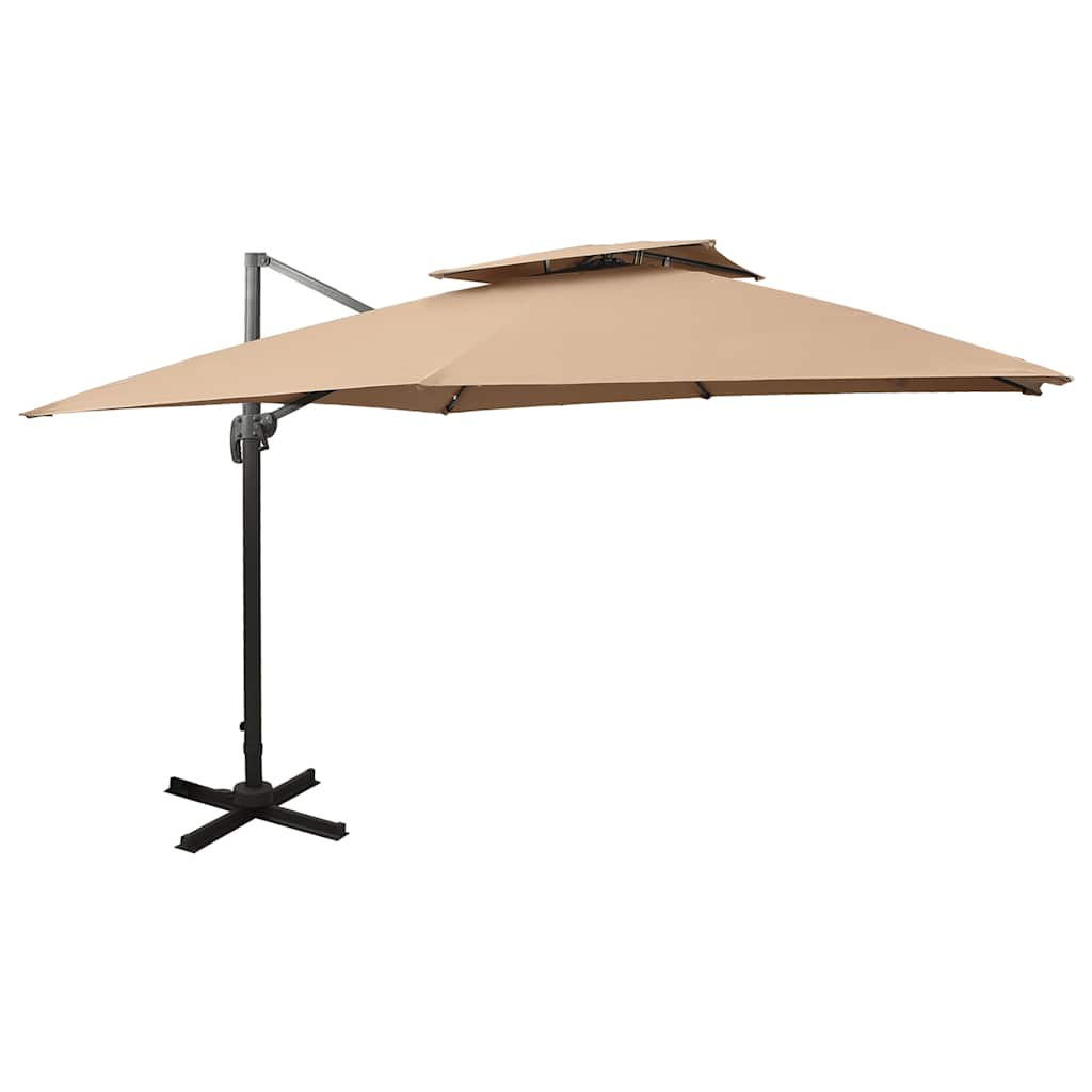 vidaXL Parasol ogrodowy Cantilever z podwójnym blatem 300x300 cm Taupe