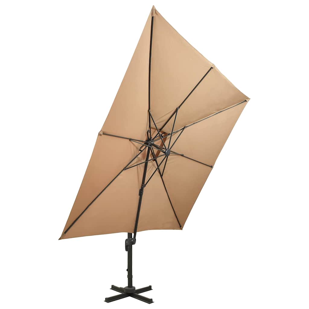 vidaXL Parasol ogrodowy Cantilever z podwójnym blatem 300x300 cm Taupe