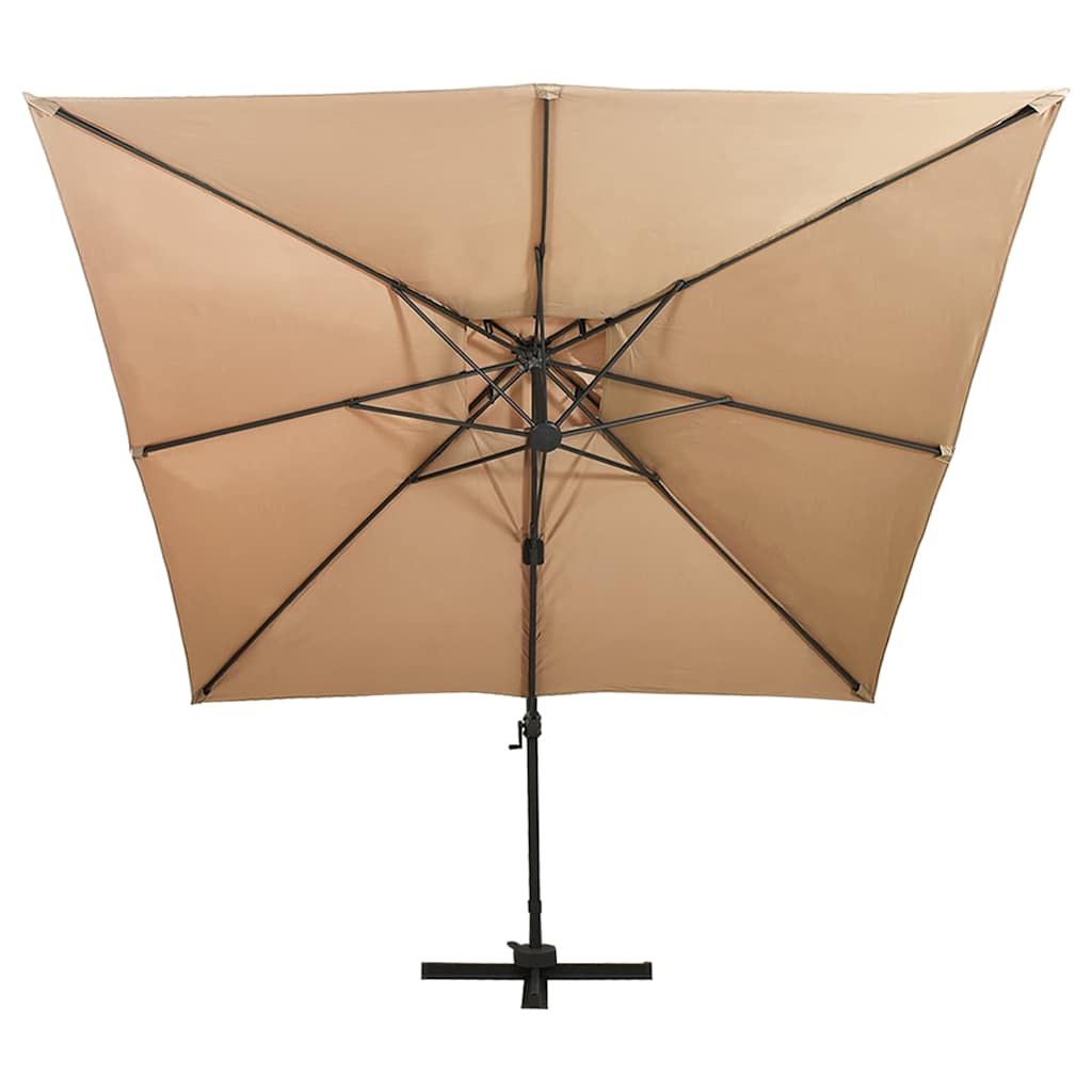 vidaXL Parasol ogrodowy Cantilever z podwójnym blatem 300x300 cm Taupe