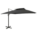 vidaXL Parasol wiszący z podwójną czaszą, 300x300 cm, czarny