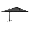 vidaXL Parasol ogrodowy Cantilever z podwójnym blatem, czarny, 400x300 cm