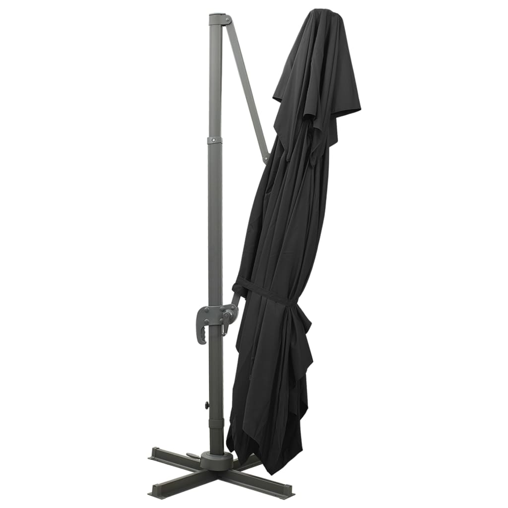 vidaXL Parasol ogrodowy Cantilever z podwójnym blatem, czarny, 400x300 cm