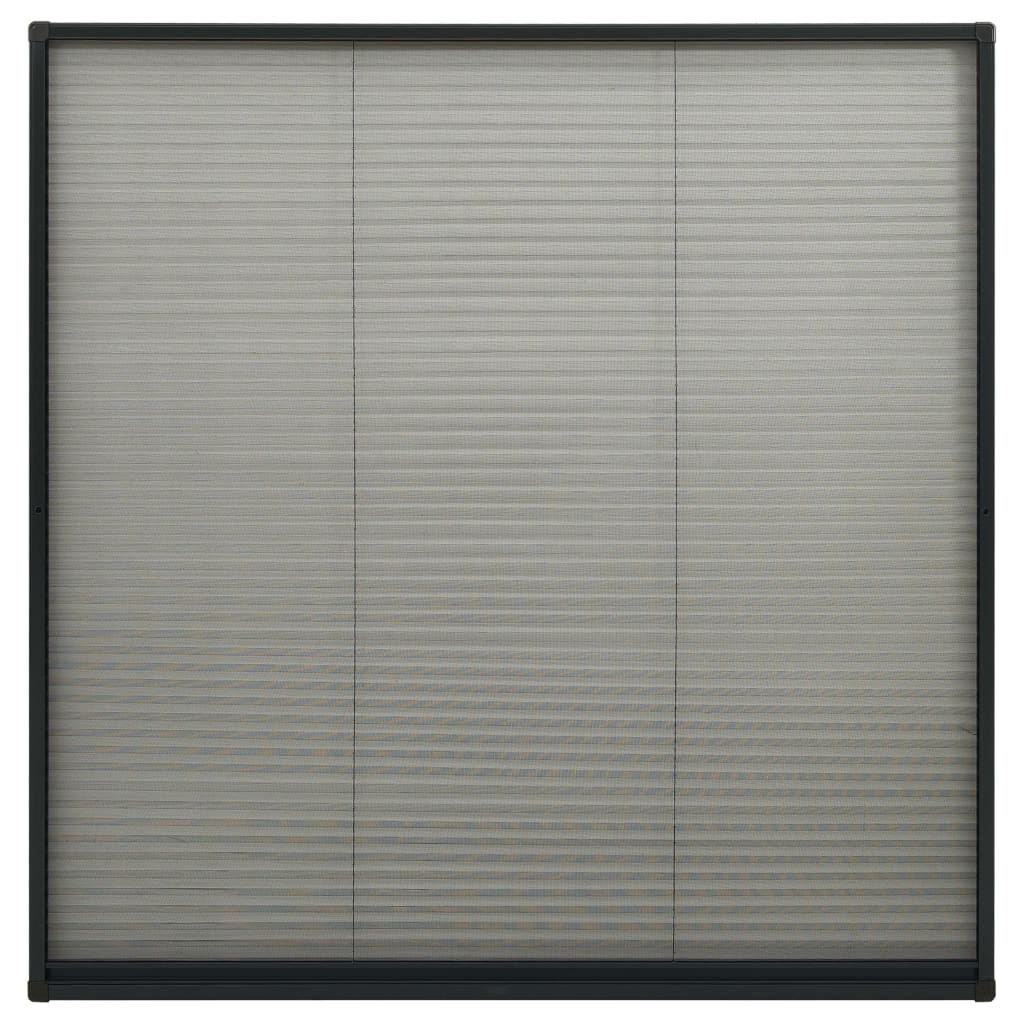 vidaXL Plisowana moskitiera okienna, aluminium, antracyt, 120x120 cm