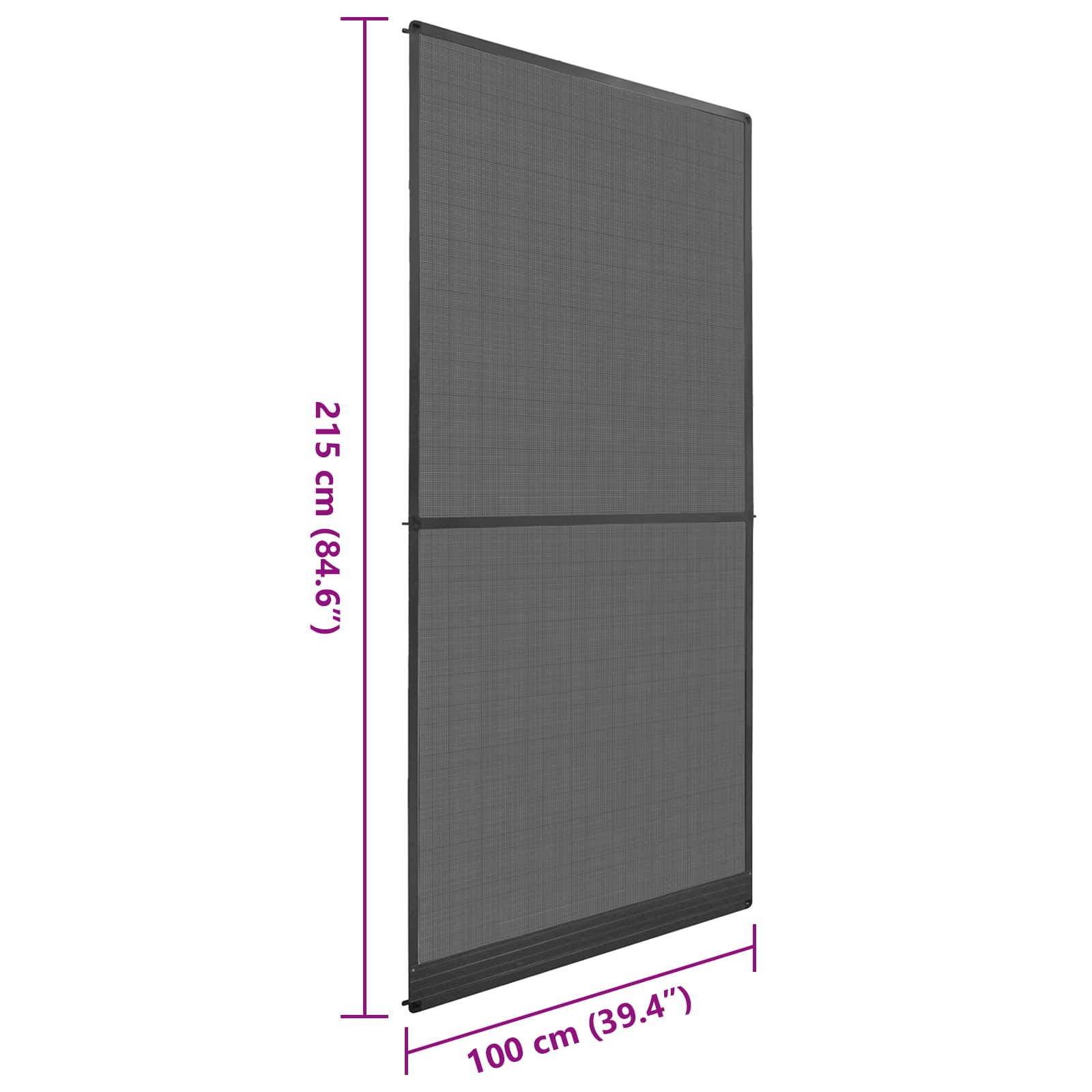 vidaXL Screen na owady z zawiasami Antracytowy i czarny 100 x 215 cm