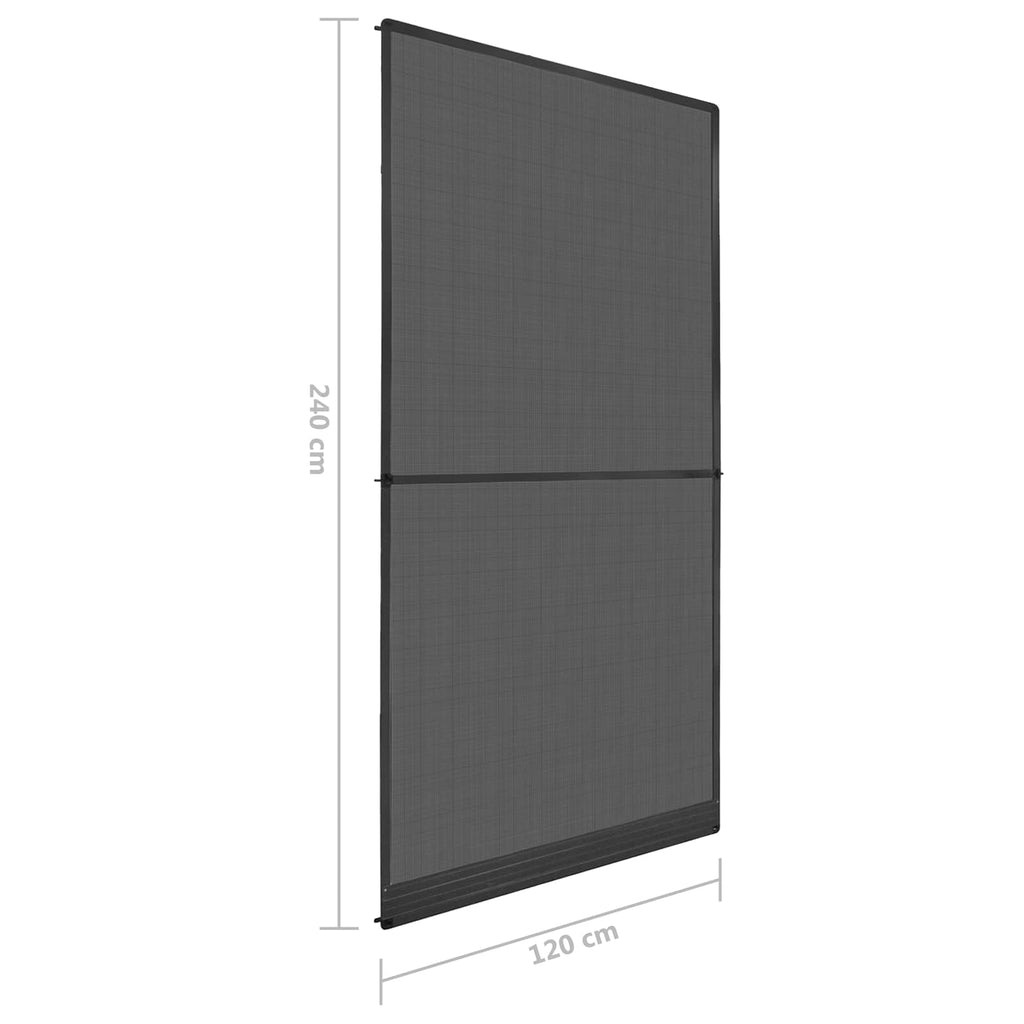 vidaXL Screen na owady z zawiasami Antracytowy i czarny 120 x 240 cm