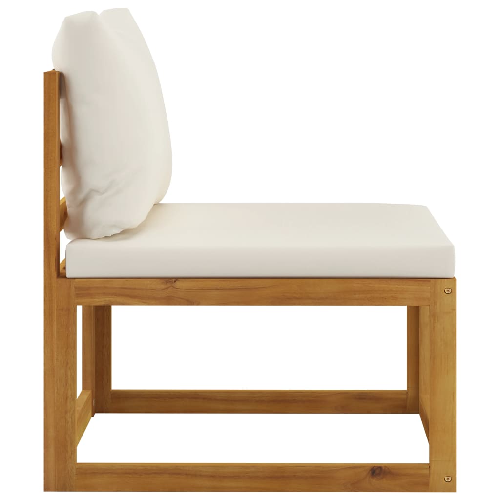 vidaXL 4-osobowa sofa ogrodowa z kremowymi poduszkami, drewno akacjowe
