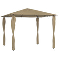 vidaXL Altana z pokryciem słupków 3x3x2,6 m, taupe, 160 g/m²