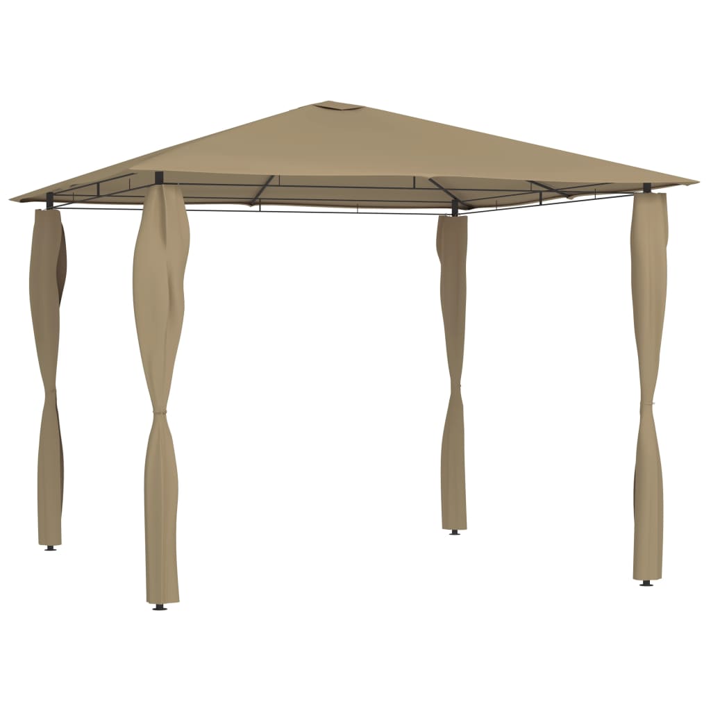 vidaXL Altana z pokryciem słupków 3x3x2,6 m, taupe, 160 g/m²