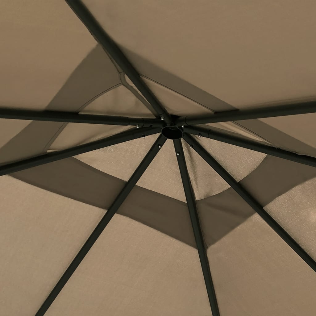 vidaXL Altana z pokryciem słupków 3x3x2,6 m, taupe, 160 g/m²
