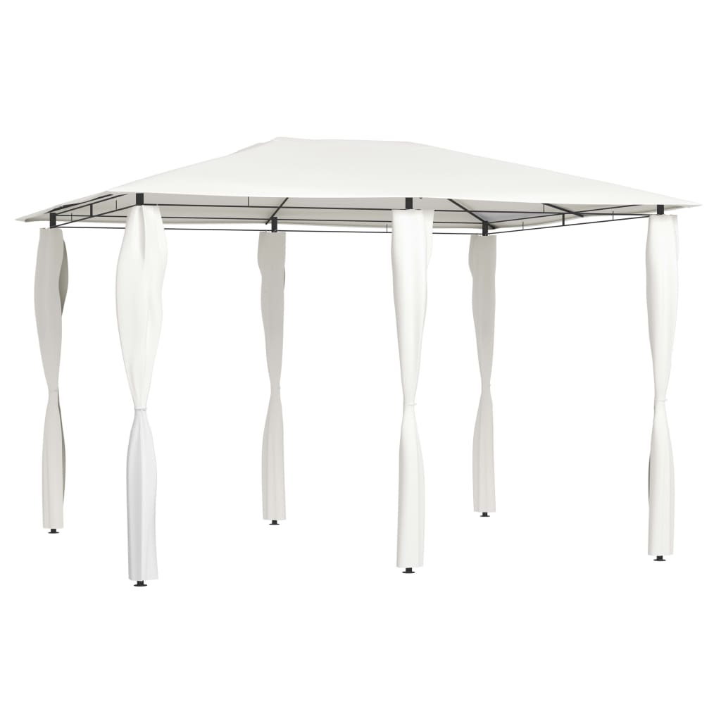 vidaXL Altana z pokryciem słupków 3x4x2,6 m, kremowa, 160 g/m²