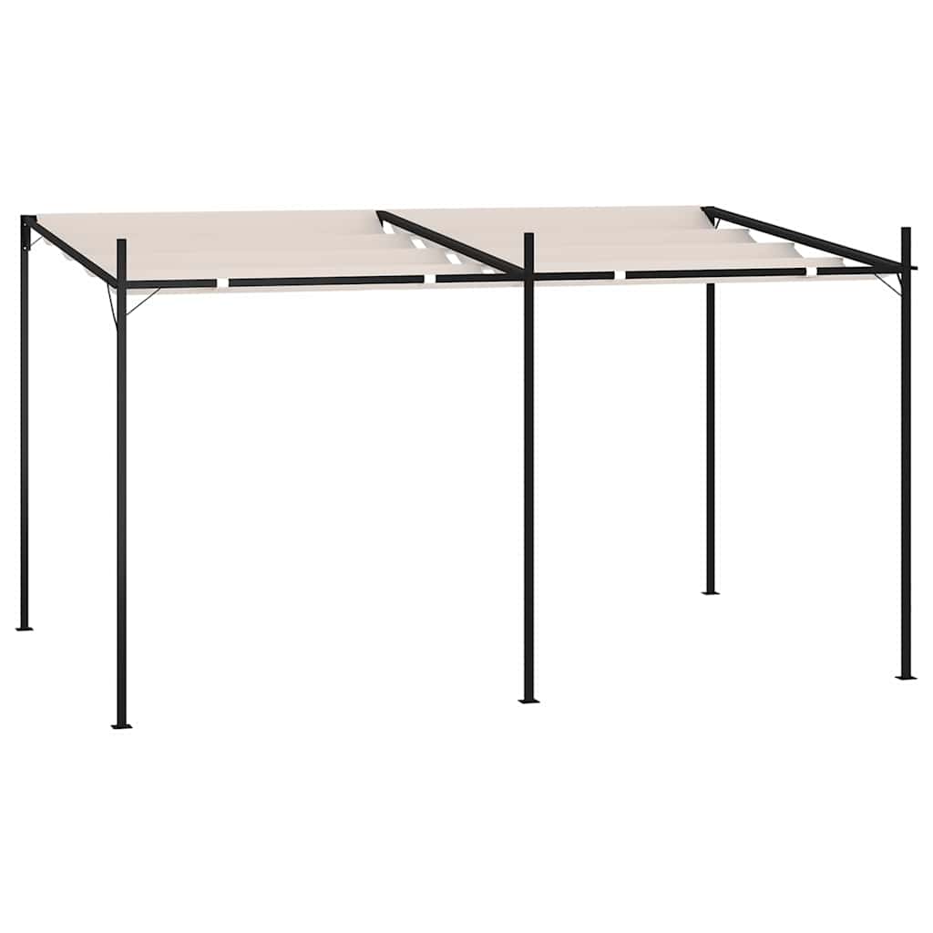 vidaXL Altana z rozsuwanym dachem, 400x300x233 cm, kremowa