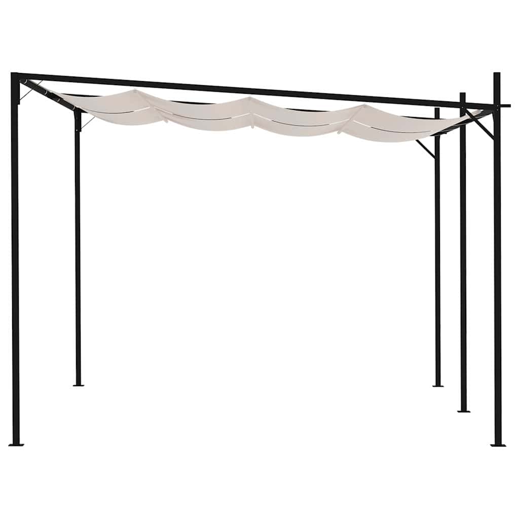 vidaXL Altana z rozsuwanym dachem, 400x300x233 cm, kremowa