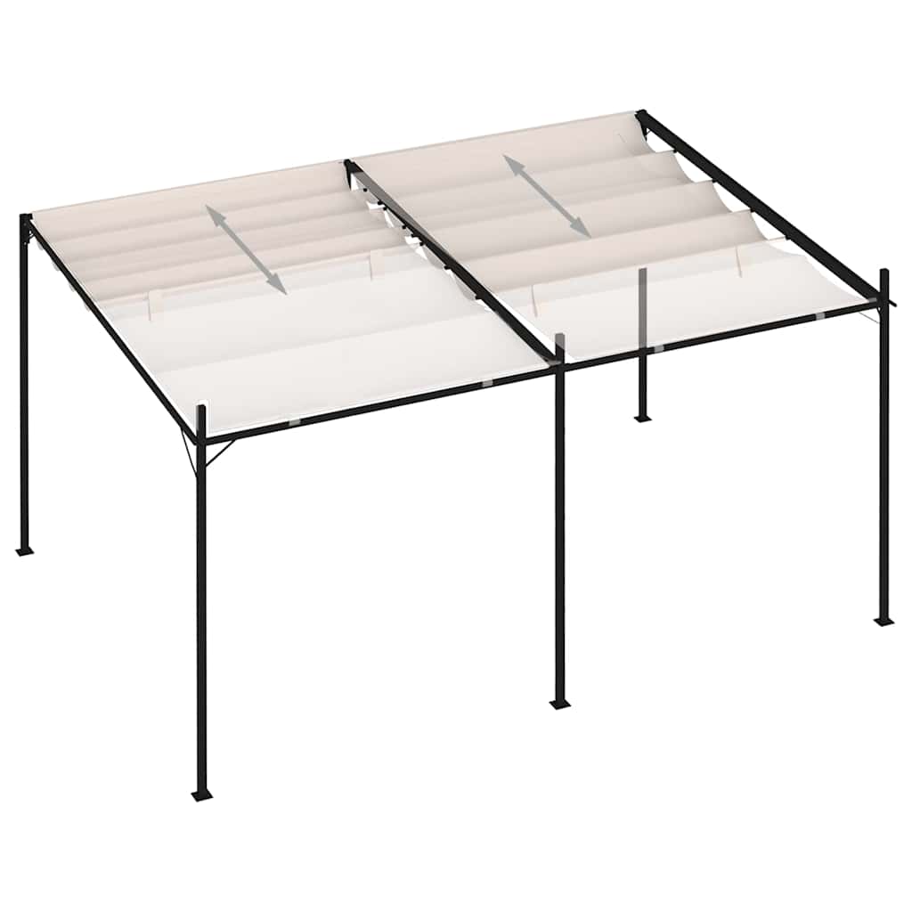 vidaXL Altana z rozsuwanym dachem, 400x300x233 cm, kremowa