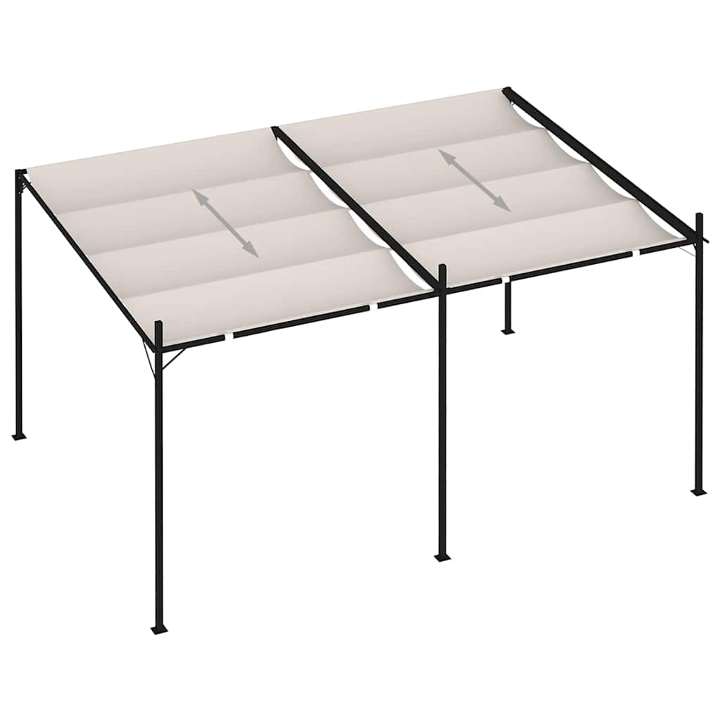 vidaXL Altana z rozsuwanym dachem, 400x300x233 cm, kremowa