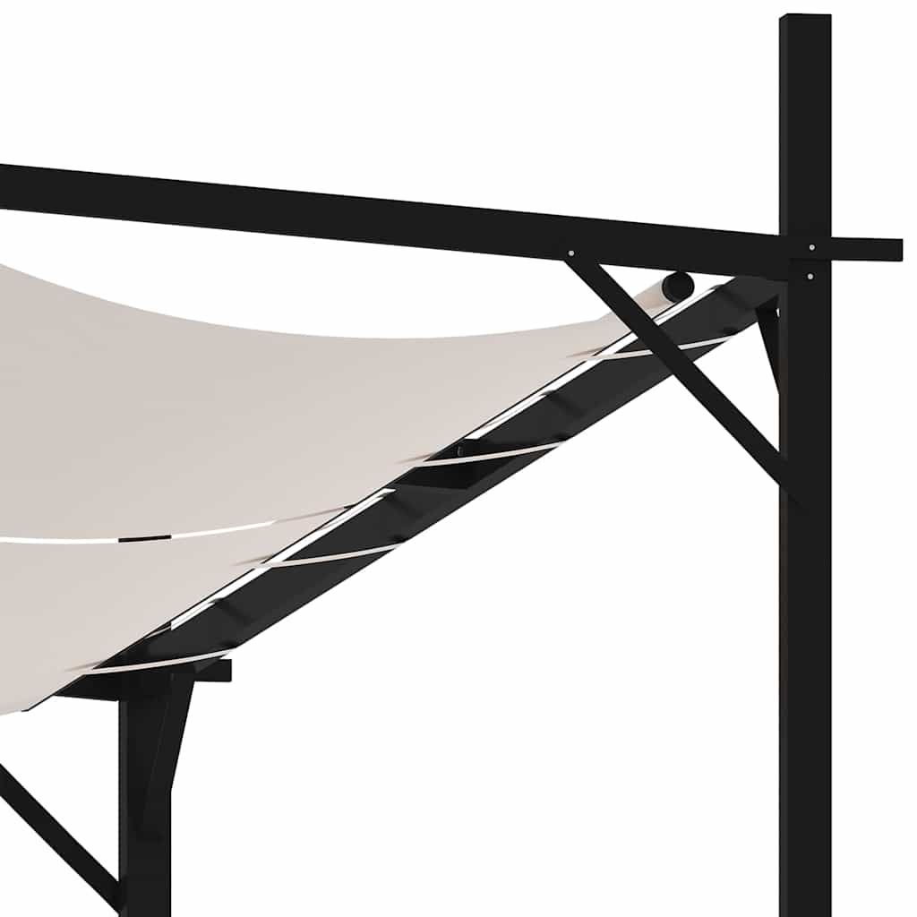 vidaXL Altana z rozsuwanym dachem, 400x300x233 cm, kremowa
