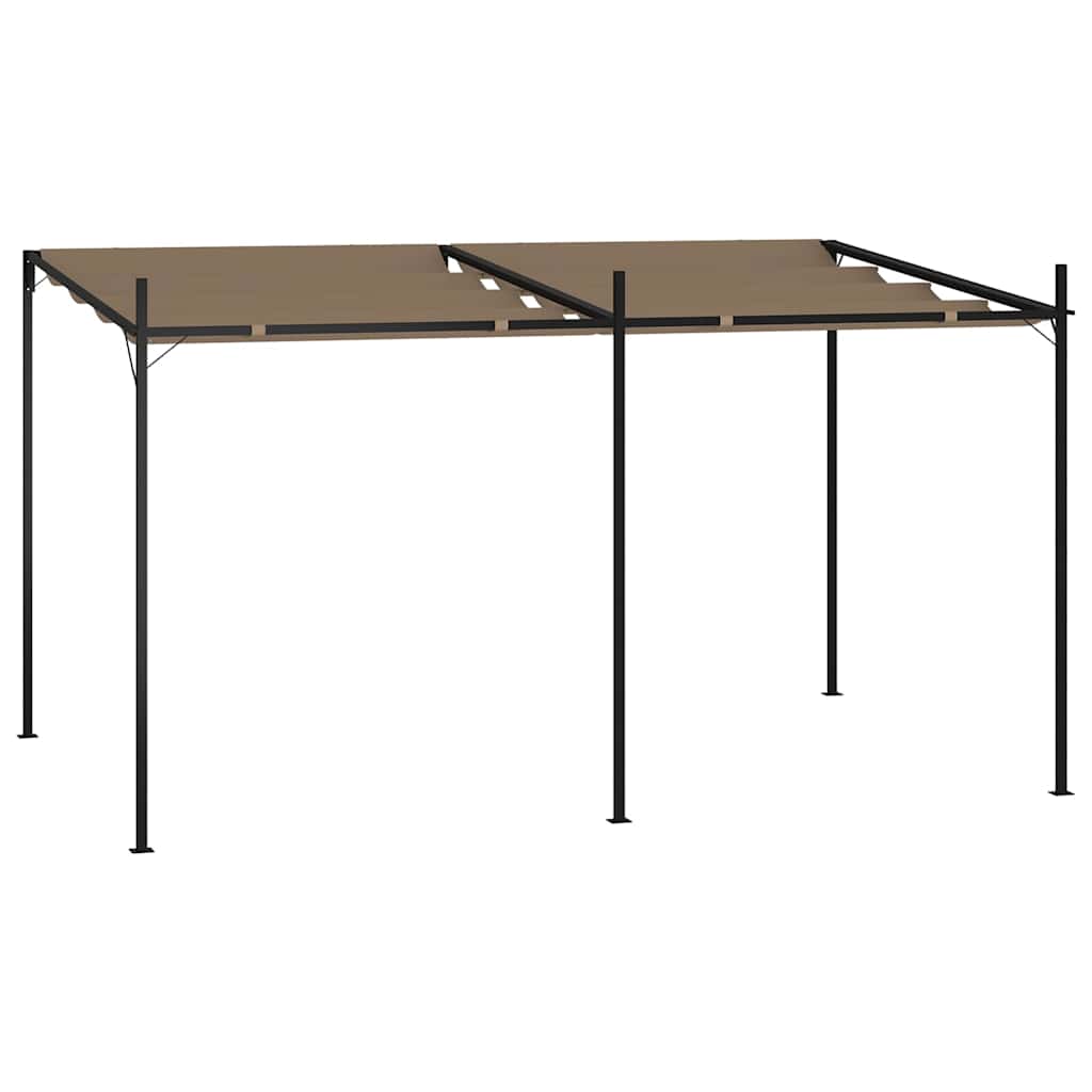 vidaXL Altana z rozsuwanym dachem, 400x300x233 cm, kolor taupe