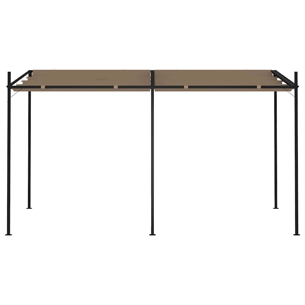 vidaXL Altana z rozsuwanym dachem, 400x300x233 cm, kolor taupe