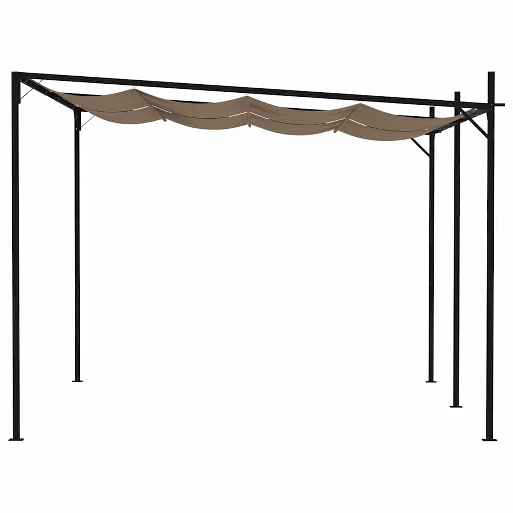 vidaXL Altana z rozsuwanym dachem, 400x300x233 cm, kolor taupe
