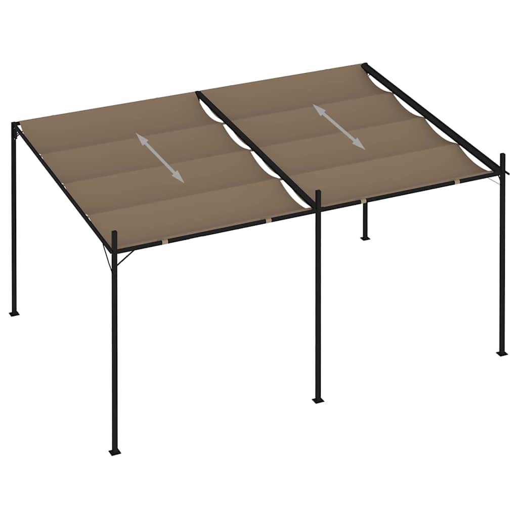vidaXL Altana z rozsuwanym dachem, 400x300x233 cm, kolor taupe