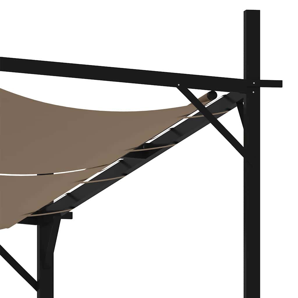 vidaXL Altana z rozsuwanym dachem, 400x300x233 cm, kolor taupe