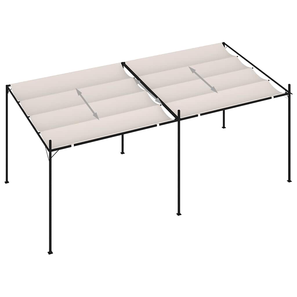 vidaXL Altana z rozsuwanym dachem, 600x300x233 cm, kremowa
