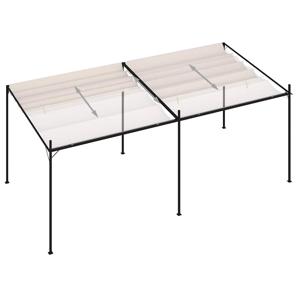 vidaXL Altana z rozsuwanym dachem, 600x300x233 cm, kremowa