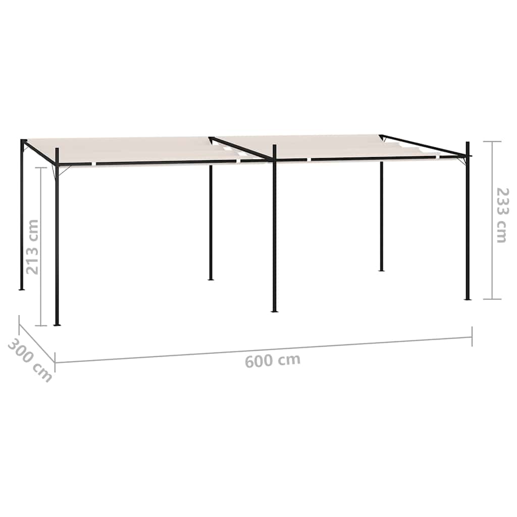 vidaXL Altana z rozsuwanym dachem, 600x300x233 cm, kremowa
