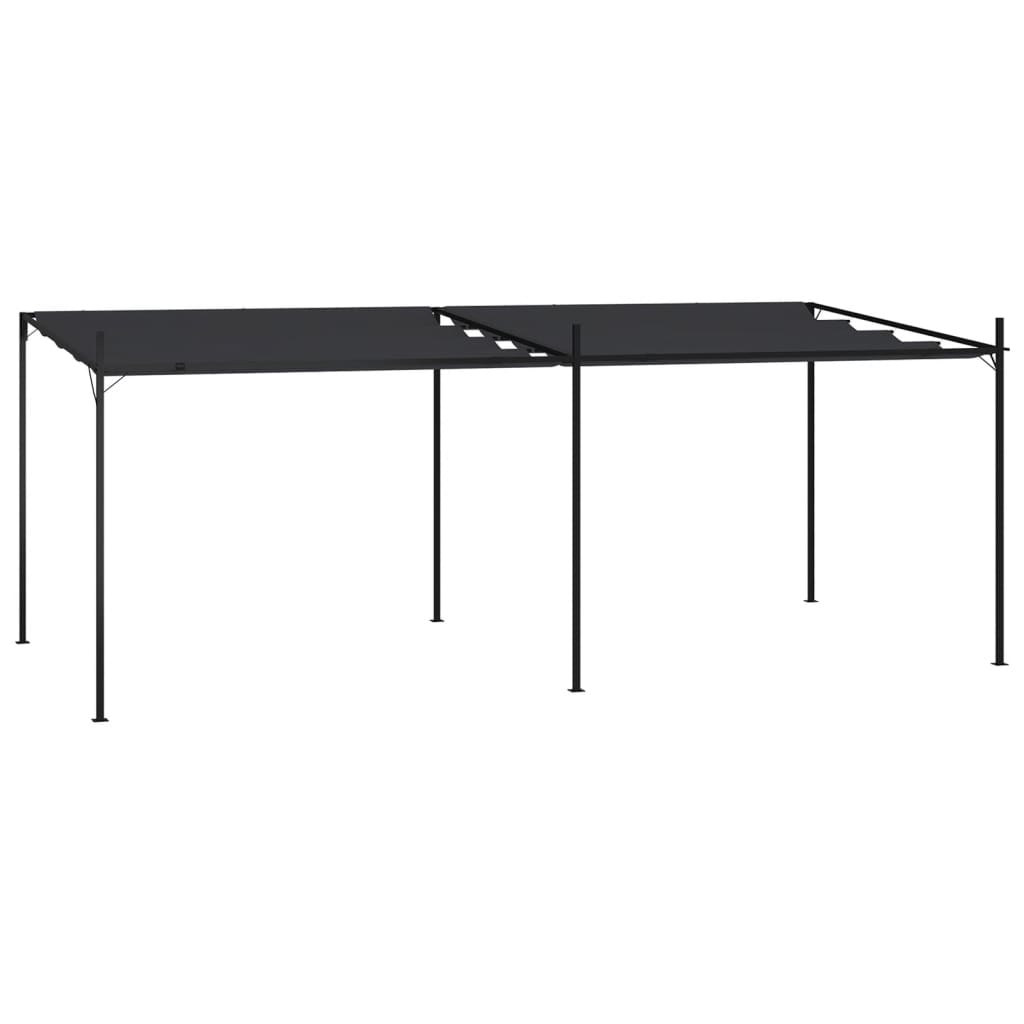 vidaXL Altana z rozsuwanym dachem, 600x300x233 cm, antracytowa