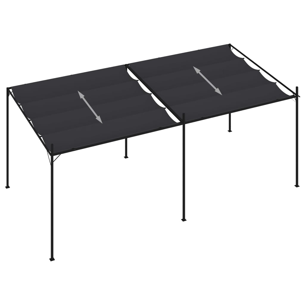 vidaXL Altana z rozsuwanym dachem, 600x300x233 cm, antracytowa