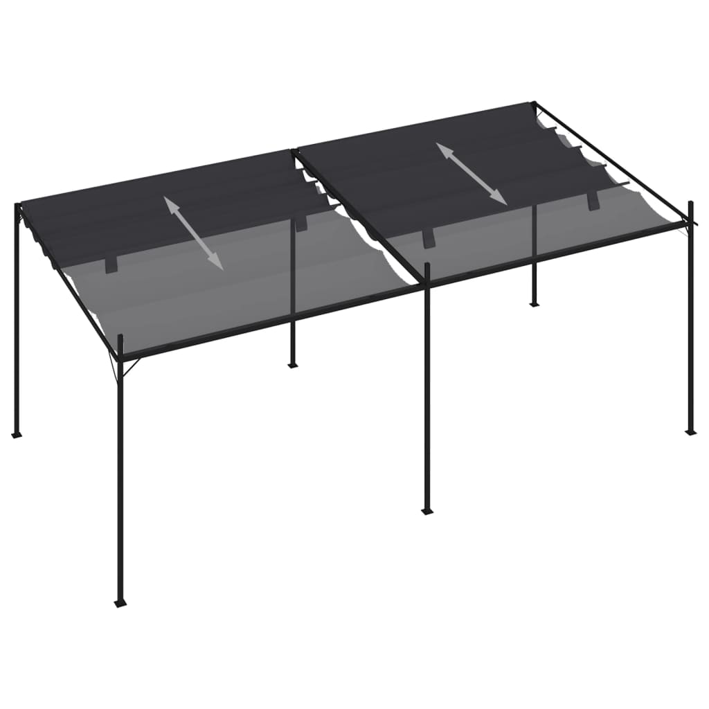 vidaXL Altana z rozsuwanym dachem, 600x300x233 cm, antracytowa