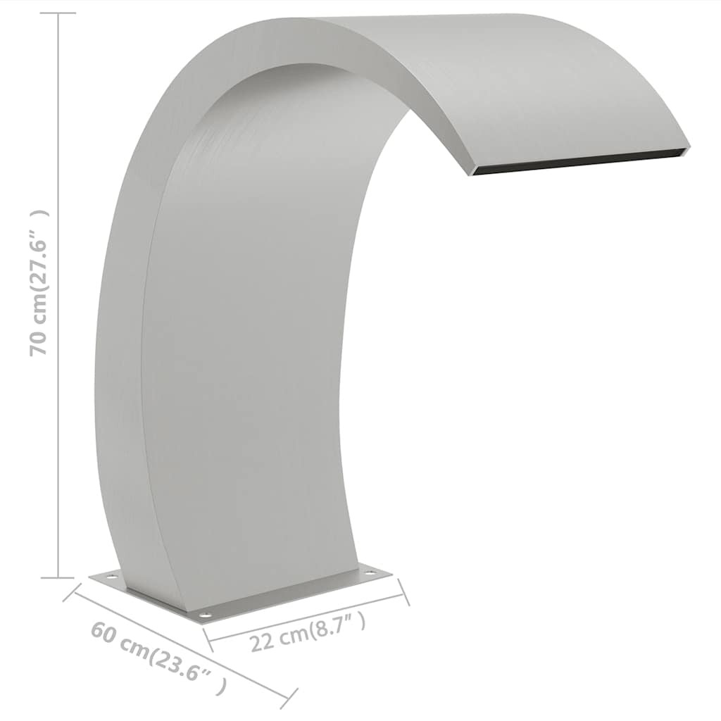 vidaXL Fontanna do basenu, 22x60x70 cm, stal nierdzewna 304