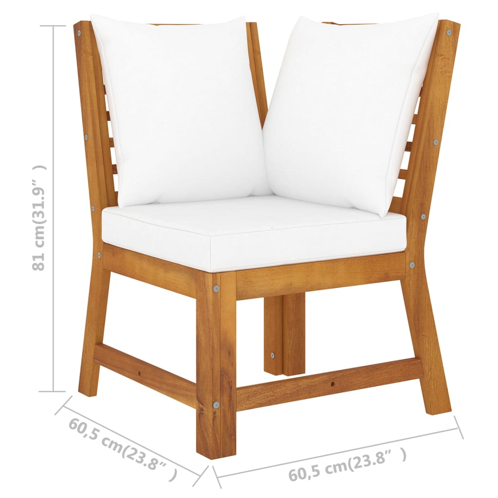 vidaXL 4-cz. zestaw wypoczynkowy do ogrodu, poduszki, drewno akacjowe
