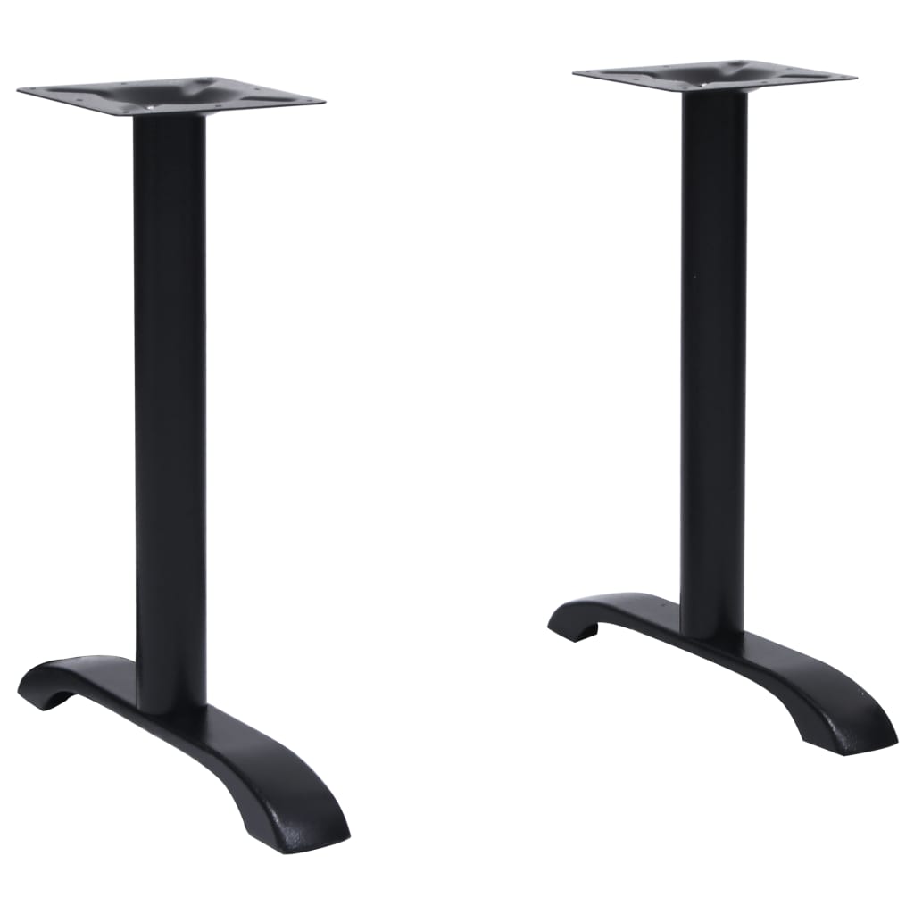 vidaXL Nogi do stołu bistro 2 szt. Czarne 61x8x72 cm Żeliwo