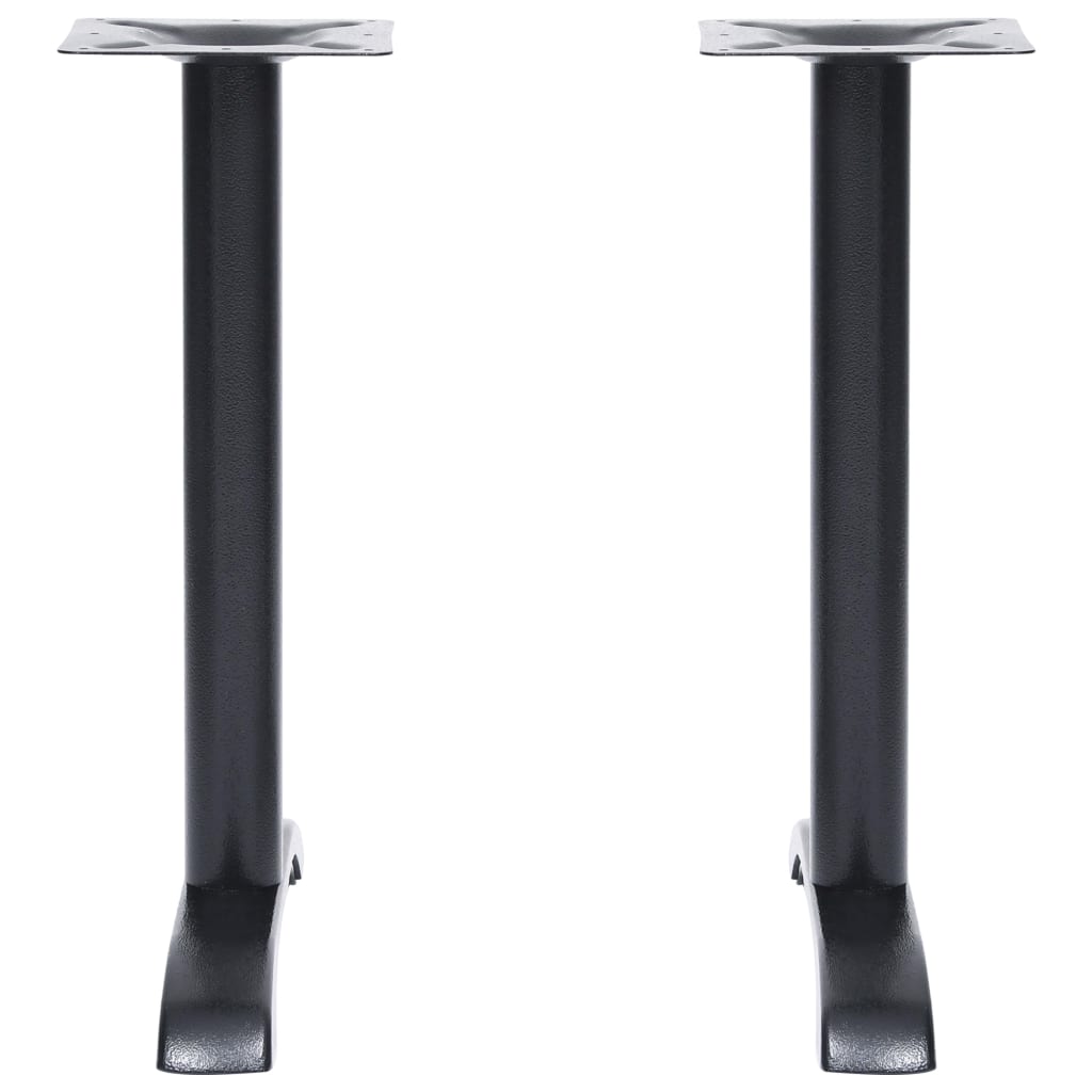 vidaXL Nogi do stołu bistro 2 szt. Czarne 61x8x72 cm Żeliwo