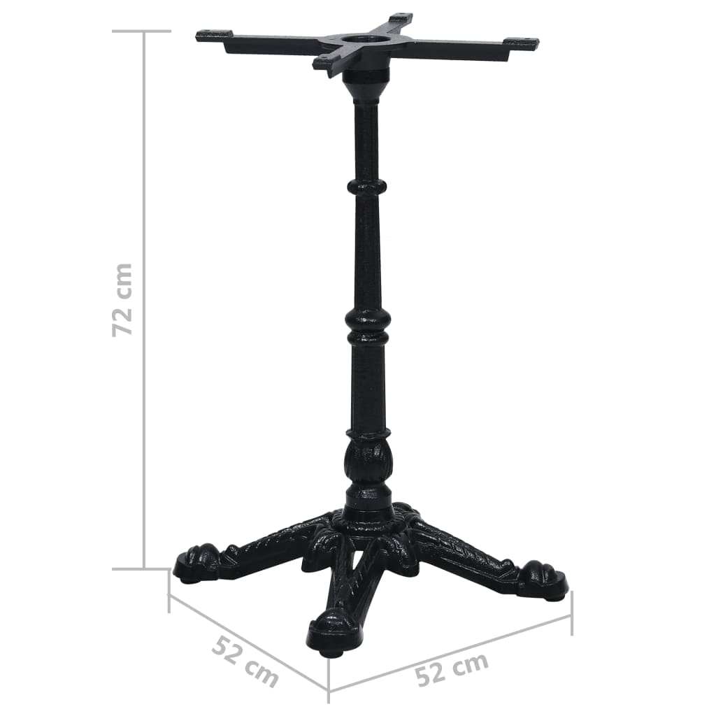 vidaXL Noga stołu bistro czarna 52x52x72 cm żeliwo