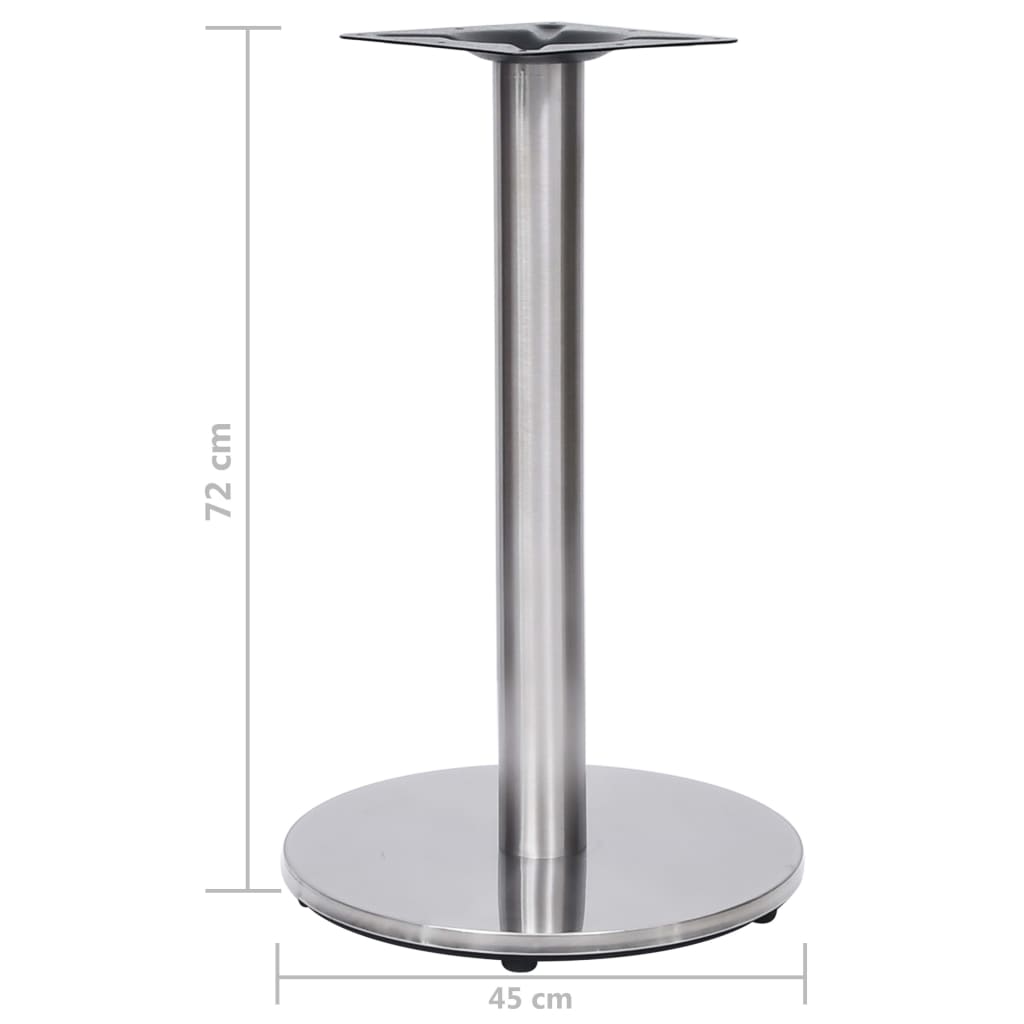 vidaXL Noga stołu bistro srebrna Ø45x72 cm stal nierdzewna