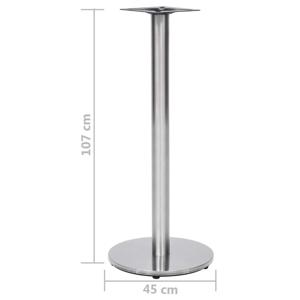 vidaXL Noga do stolika bistro, srebrna, Ø45x107 cm, stal nierdzewna