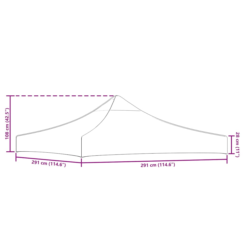 vidaXL Dach namiotu imprezowego, 3 x 3 m, czarny, 270 g/m²