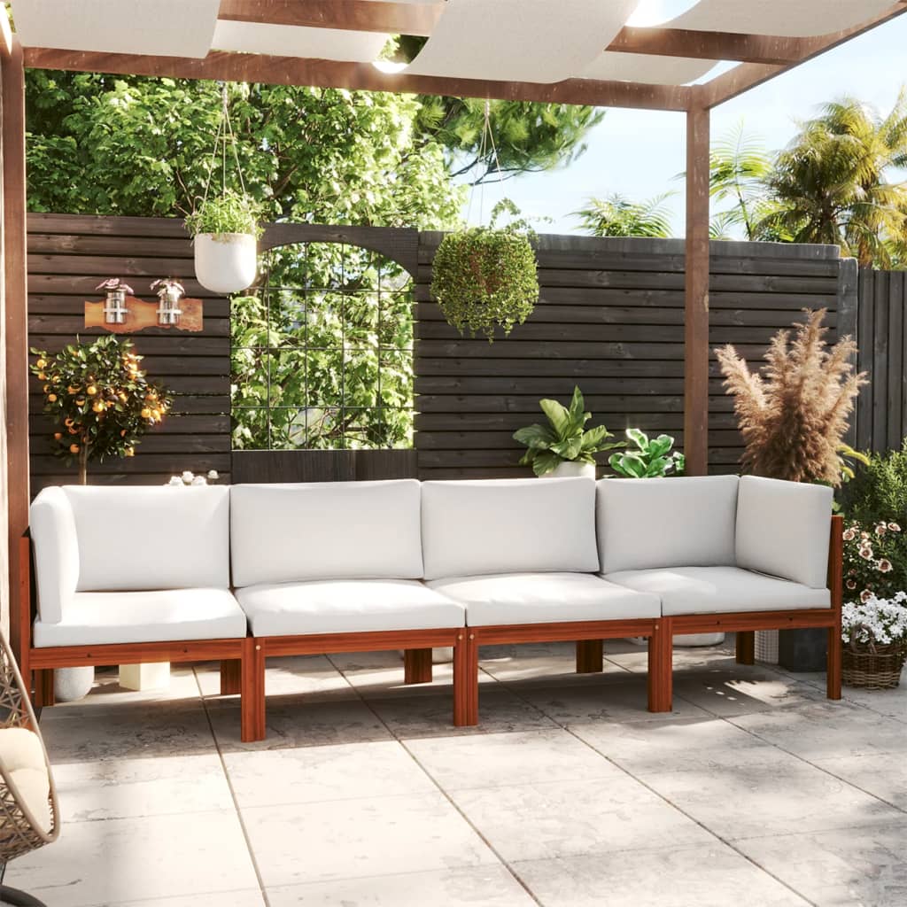 vidaXL 4-osobowa sofa ogrodowa z poduszką, drewno akacjowe i lina