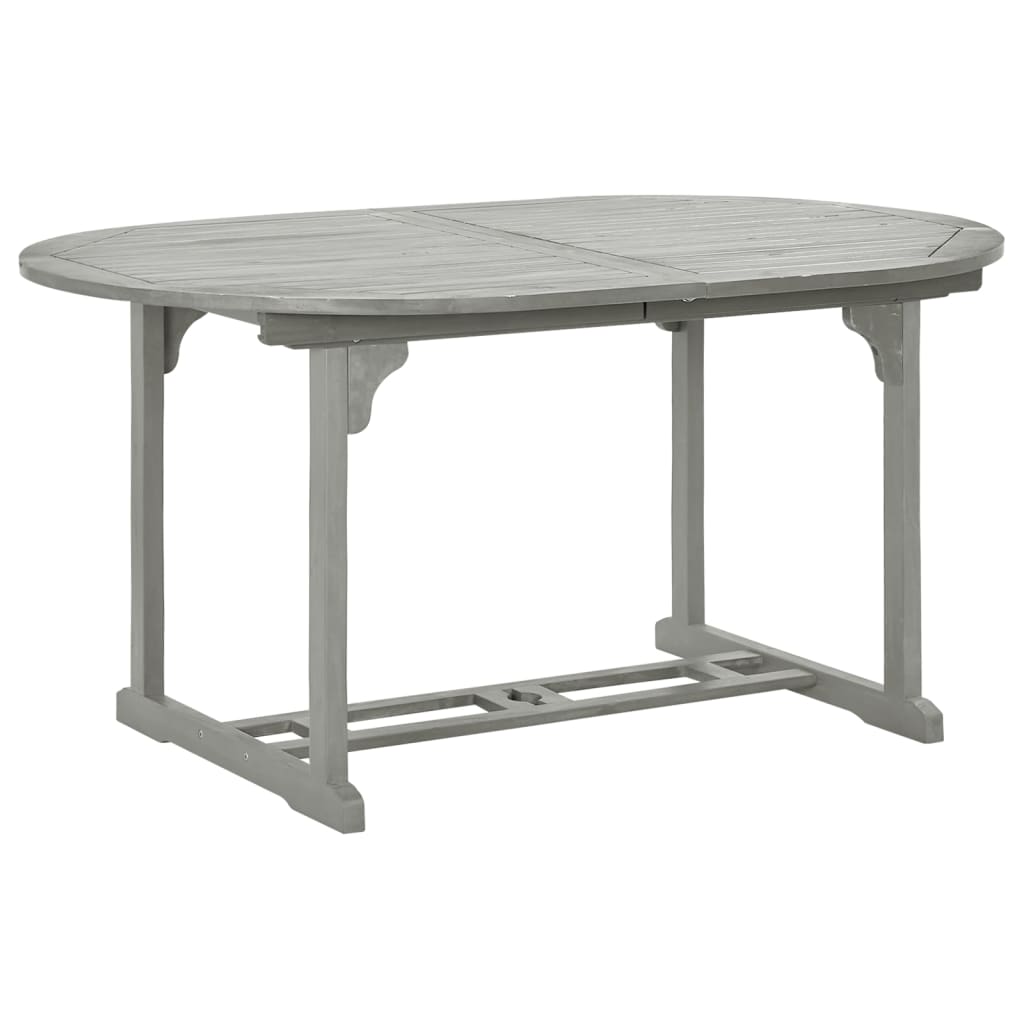 vidaXL 5-częściowy zestaw obiadowy do ogrodu (150-200) x 100 cm, lite drewno akacjowe, szare