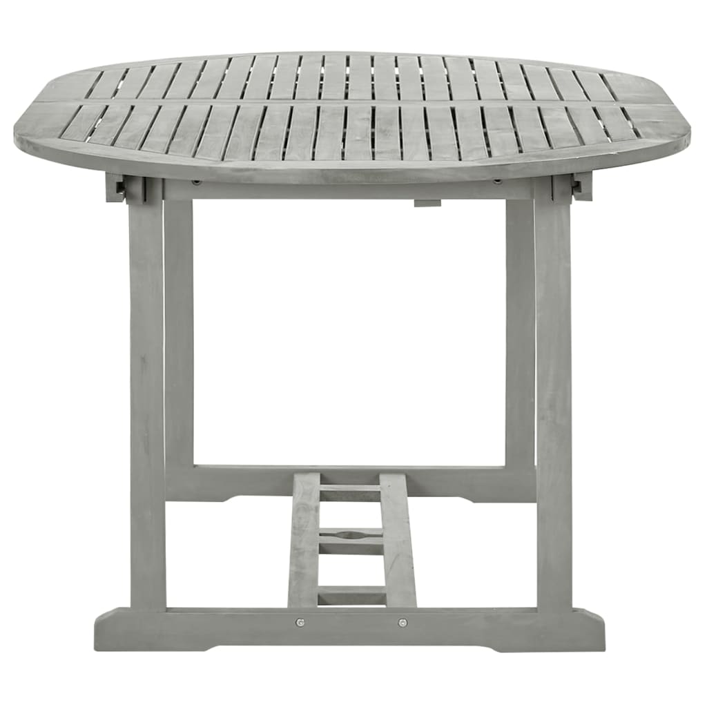 vidaXL 5-częściowy zestaw obiadowy do ogrodu (150-200) x 100 cm, lite drewno akacjowe, szare