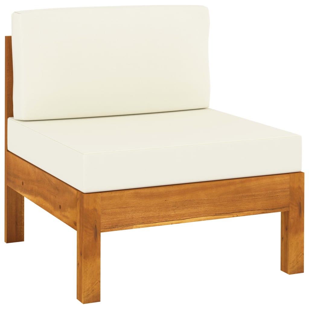 vidaXL 3-osobowa sofa ogrodowa z kremowymi poduszkami, drewno akacjowe