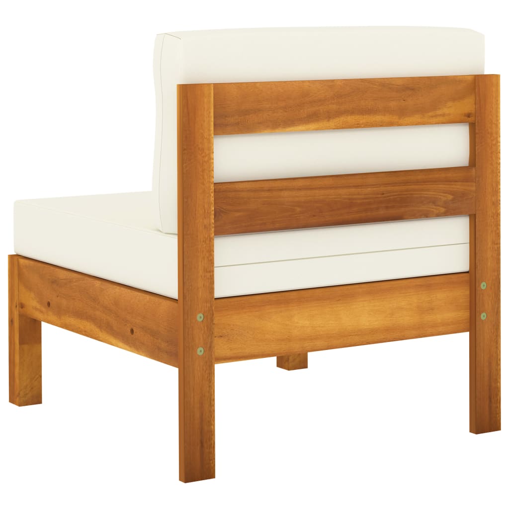 vidaXL 3-osobowa sofa ogrodowa z kremowymi poduszkami, drewno akacjowe