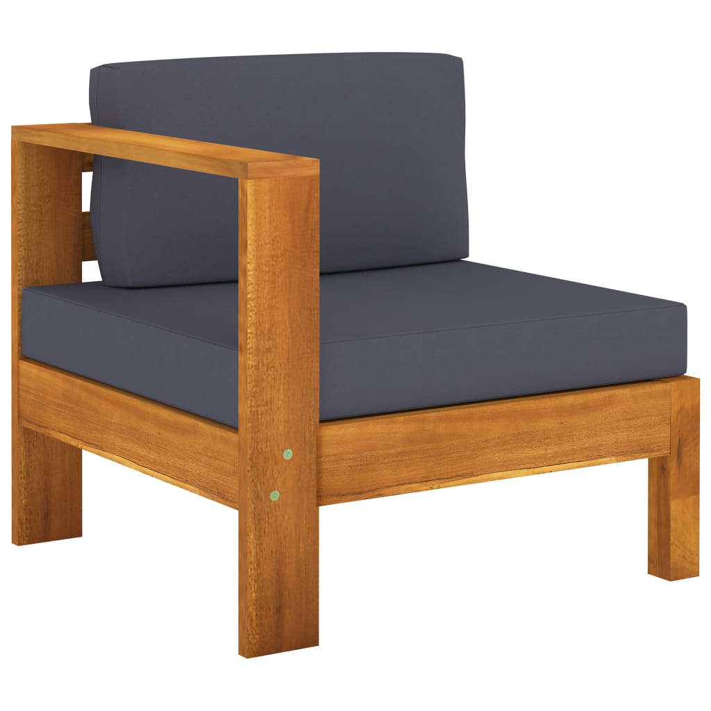 vidaXL 4-osobowa sofa ogrodowa z ciemnoszarymi poduszkami, akacja