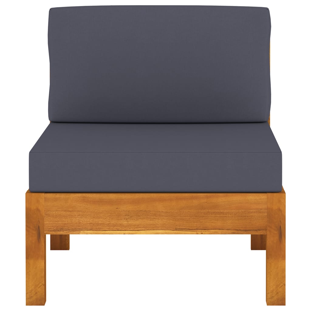 vidaXL 4-osobowa sofa ogrodowa z ciemnoszarymi poduszkami, akacja