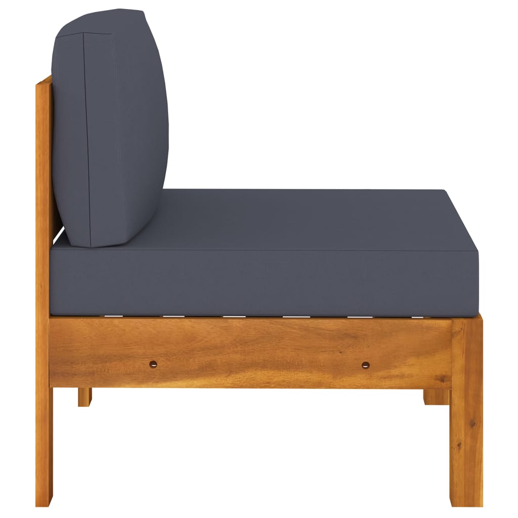 vidaXL 4-osobowa sofa ogrodowa z ciemnoszarymi poduszkami, akacja