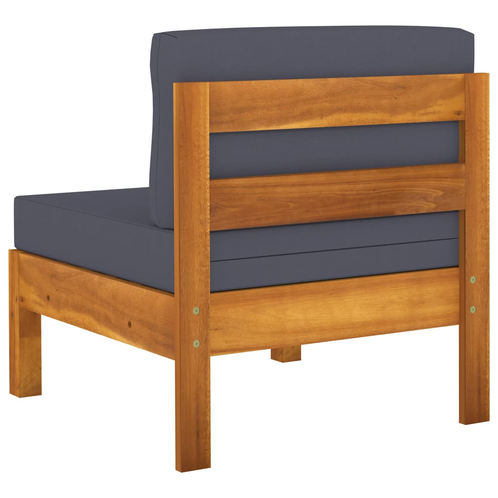 vidaXL 4-osobowa sofa ogrodowa z ciemnoszarymi poduszkami, akacja